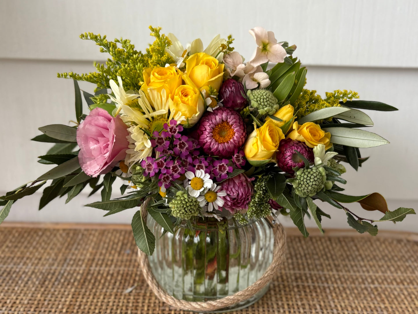 Mini mixed posy in a vase.
