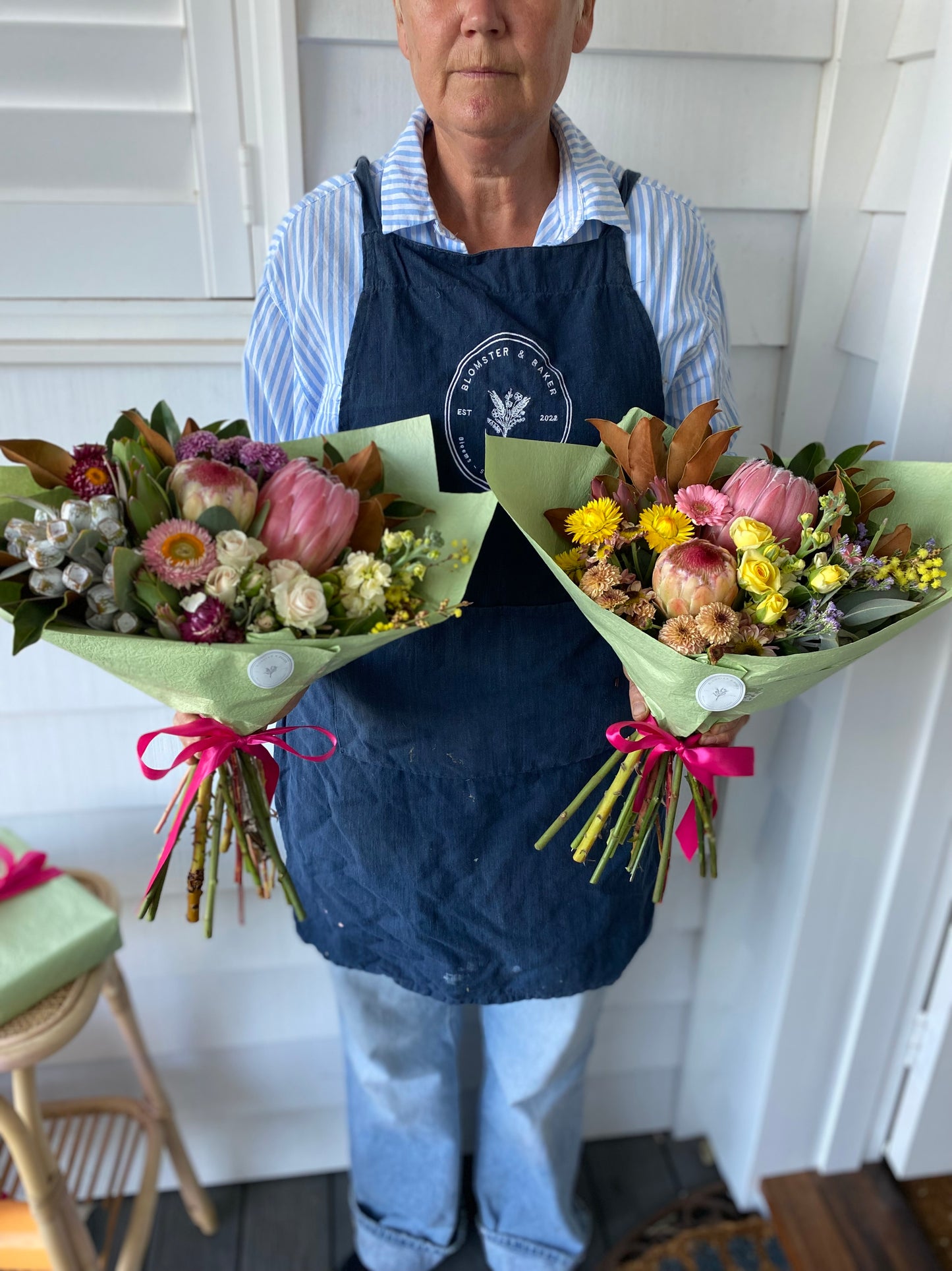 Mixed posy ; A mixed bouquet of locally grown flowers and foliage