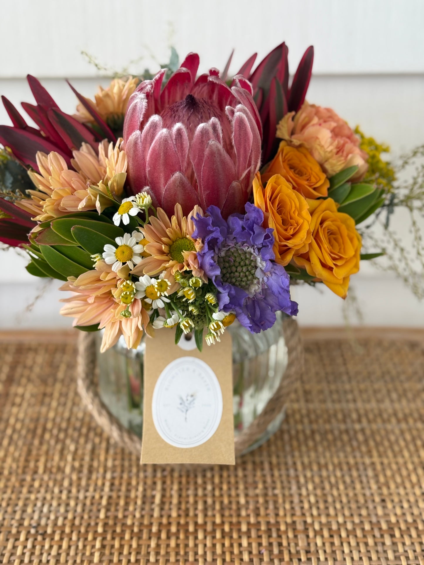 Mini mixed posy in a vase.