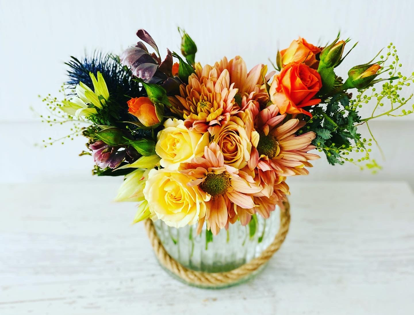Mini mixed posy in a vase.