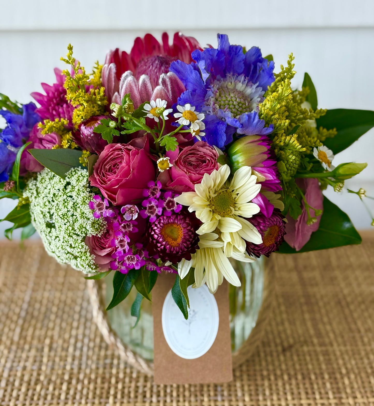 Mini mixed posy in a vase.