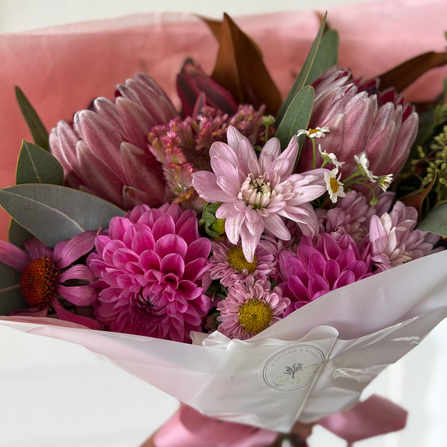 Mixed posy ; A mixed bouquet of locally grown flowers and foliage