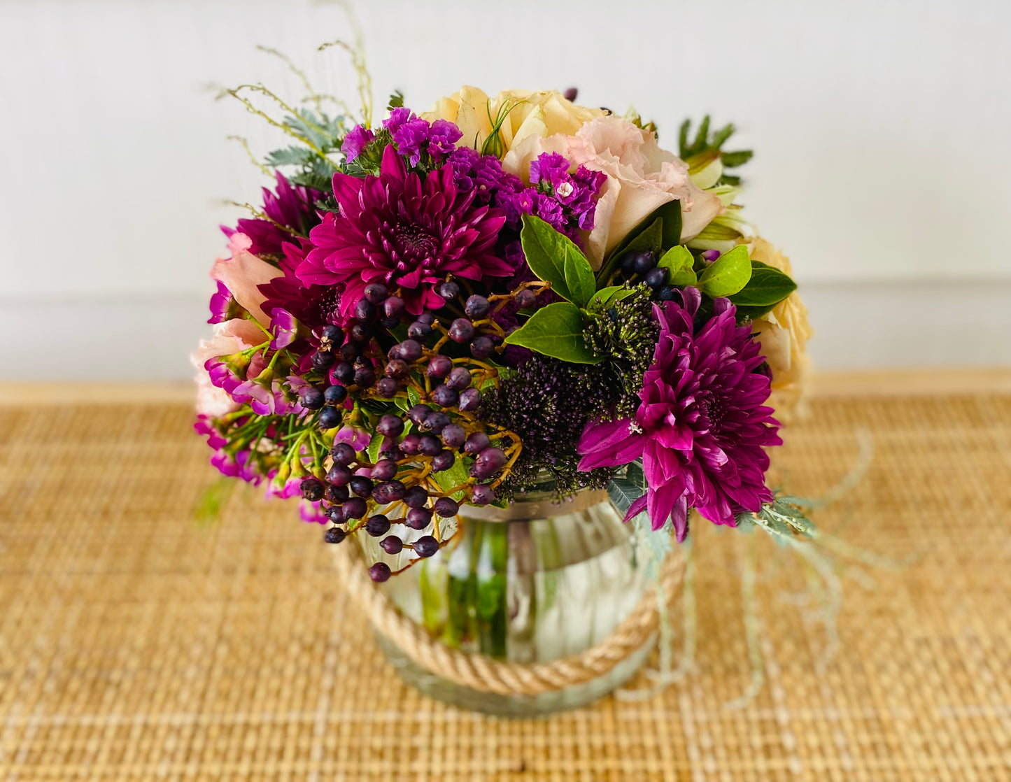 Mini mixed posy in a vase.