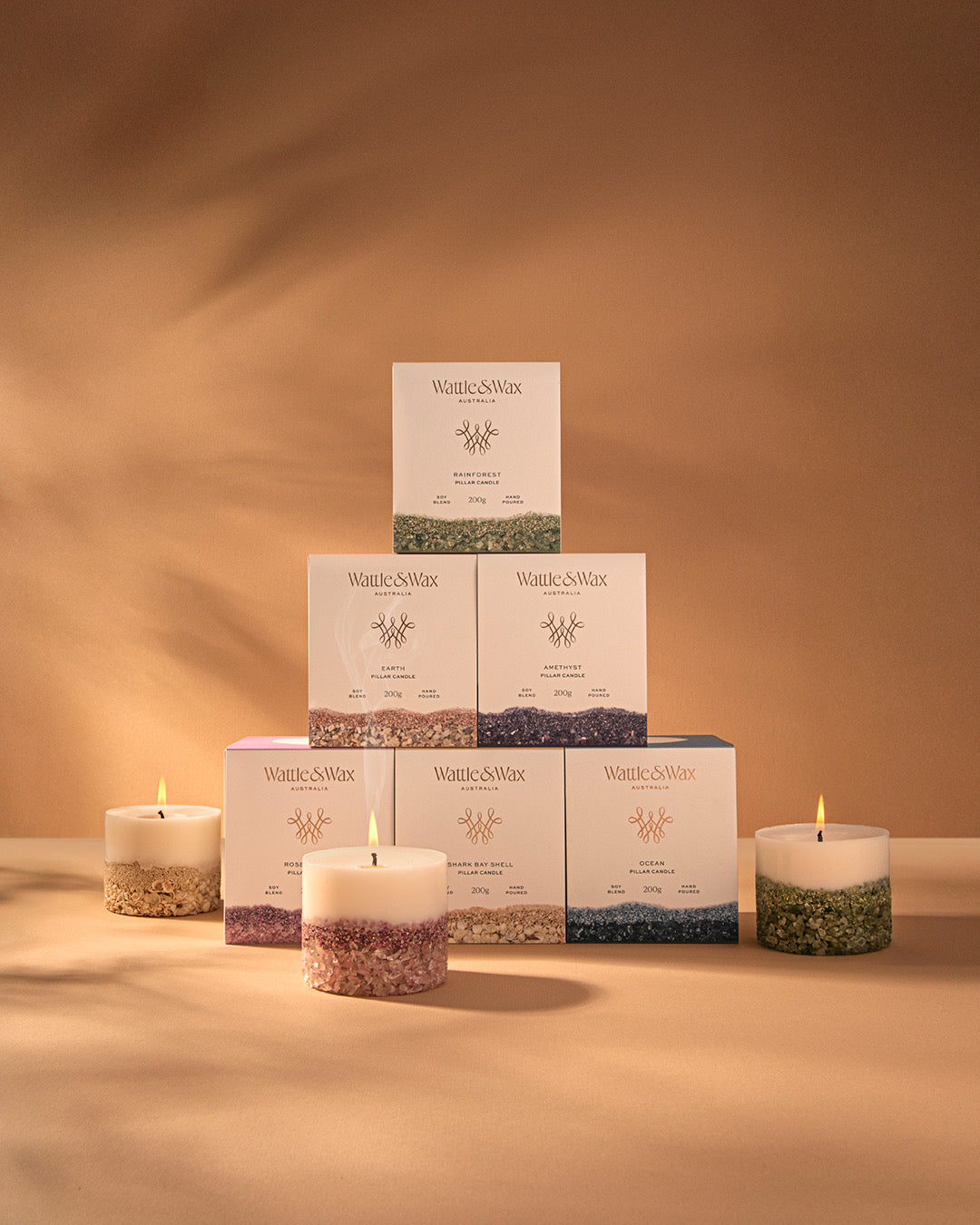 Rainforest Pillar Candle - Small. Scent Lychee & peony