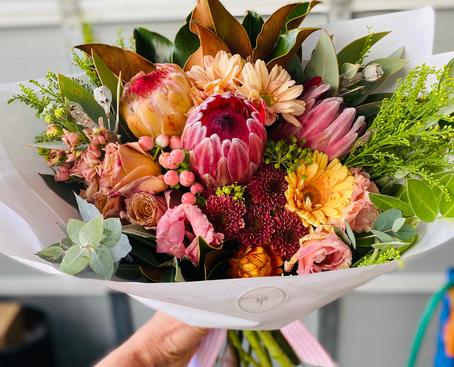 Large Mixed posy ; A mixed bouquet of locally grown flowers and foliage