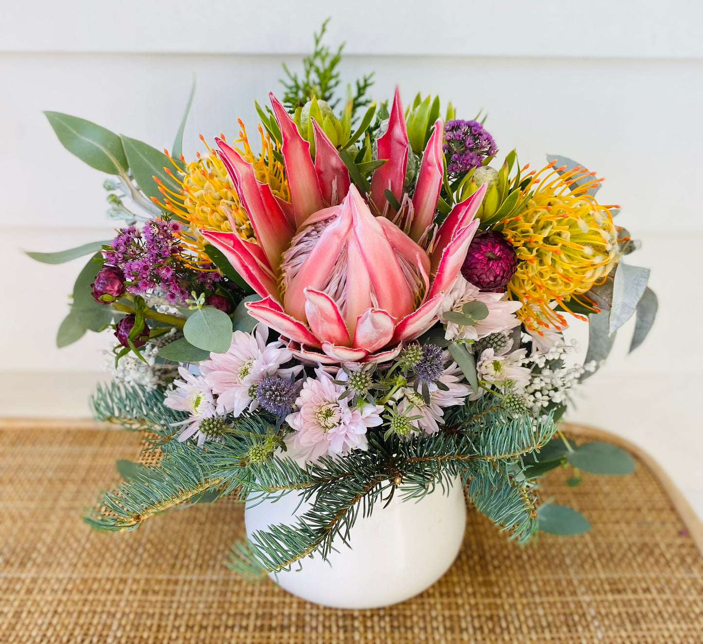 Christmas posy in a medium size ceramic pot