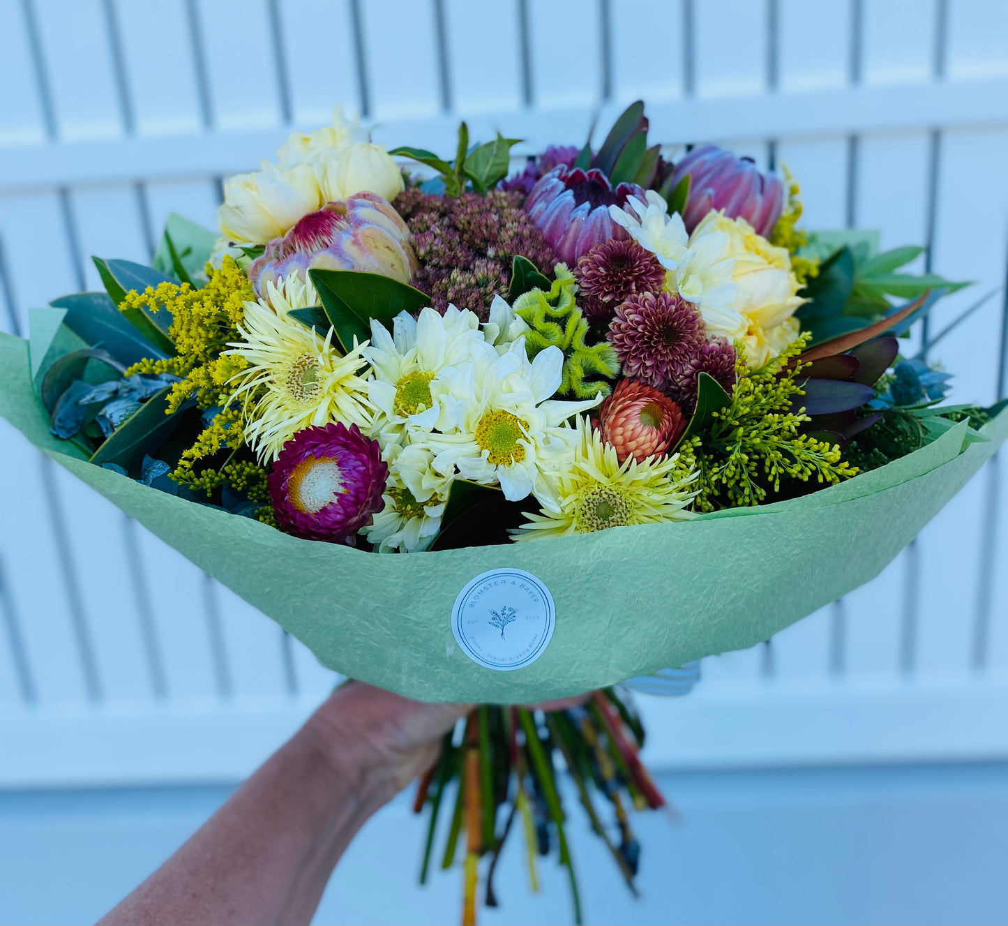 Large Mixed posy ; A mixed bouquet of locally grown flowers and foliage