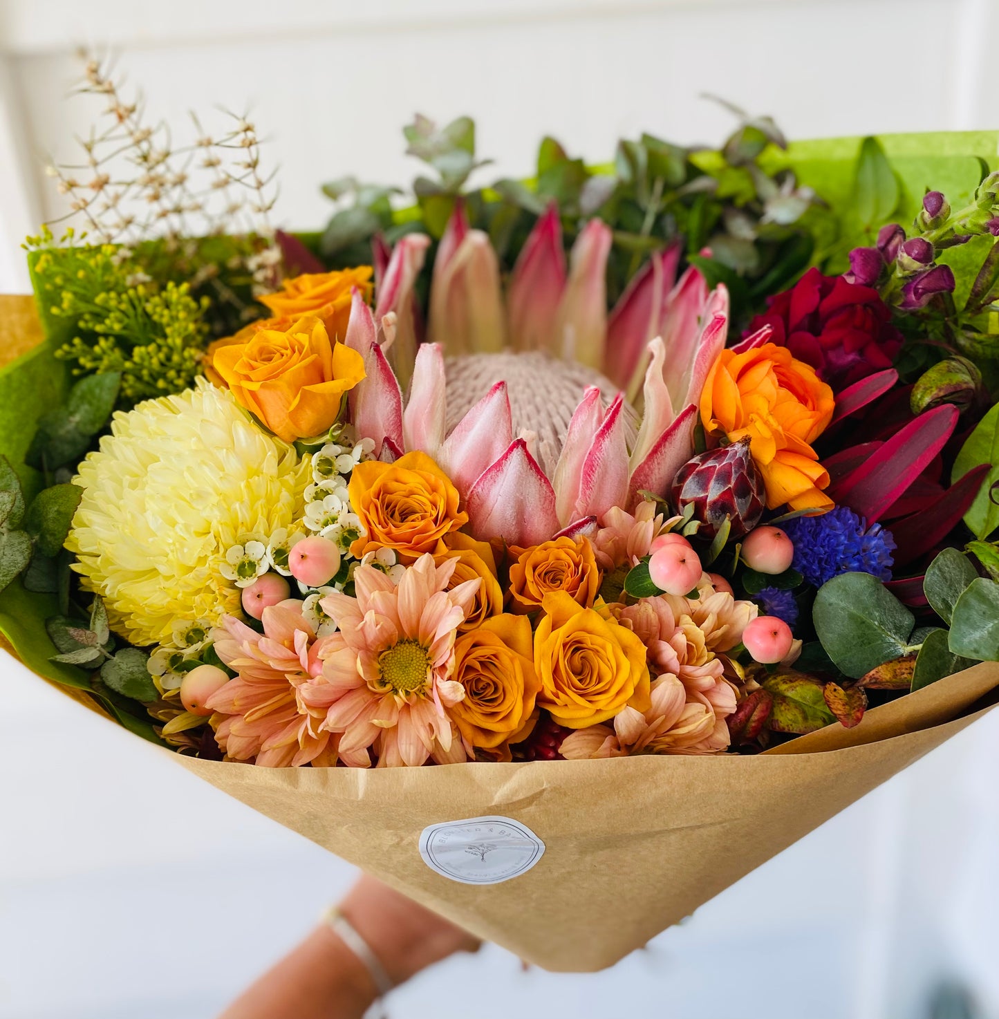 Large Mixed posy ; A mixed bouquet of locally grown flowers and foliage