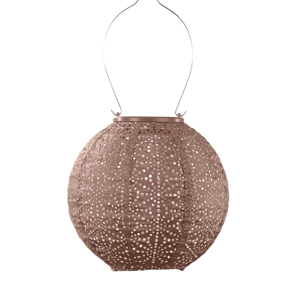 SASHIKO ROUND 20 - MOCHA MOUSSE - SOLAR LANTERN