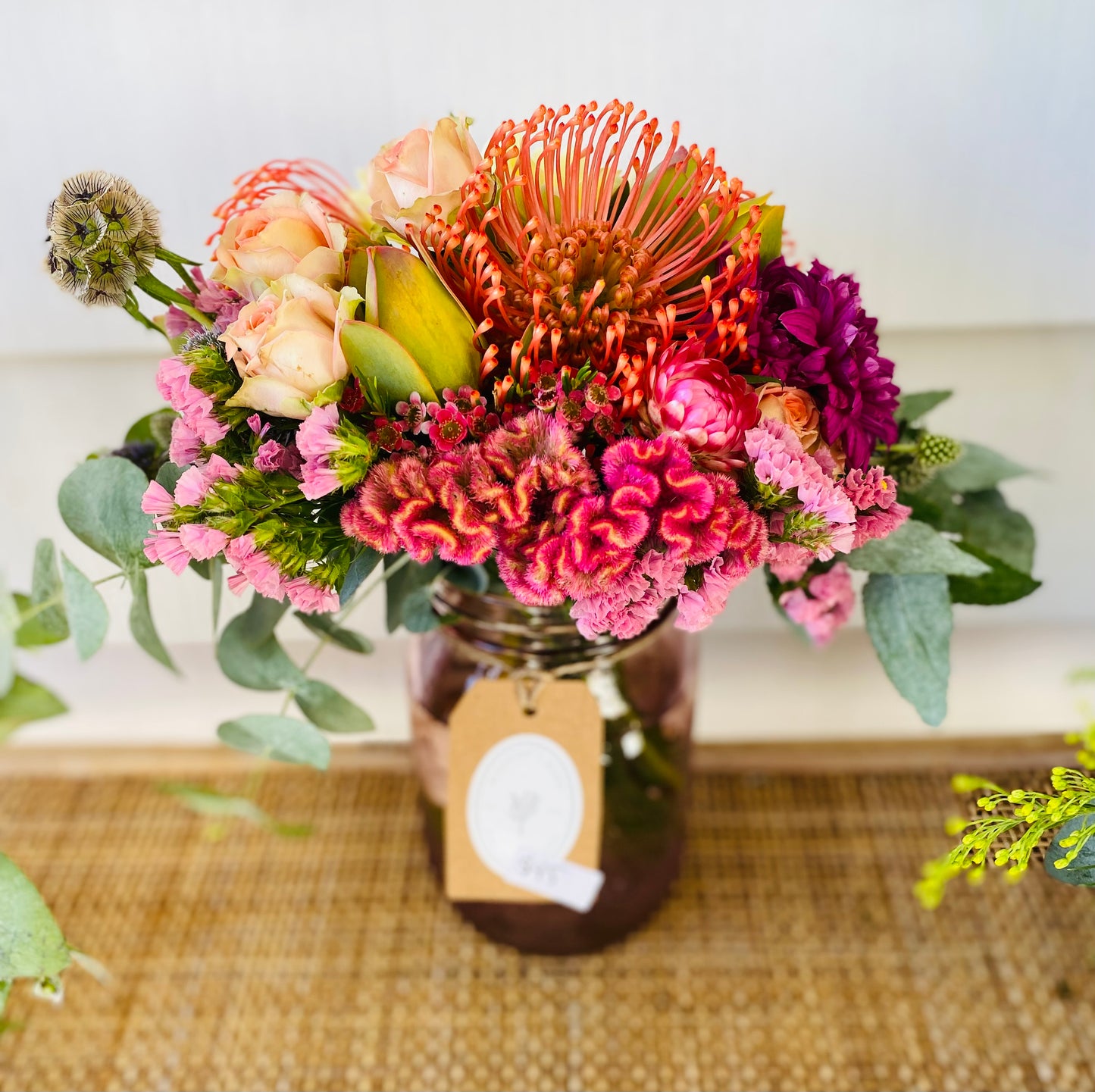 Christmas posy in a vase