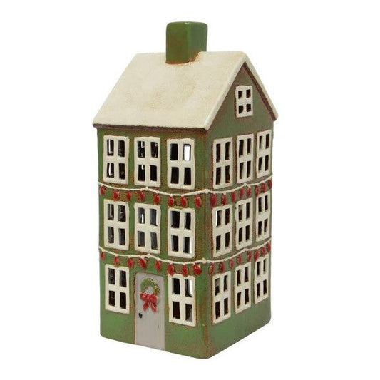Alsace Tea Light Grande Chalet Christmas Green | Christmas Tea Light House