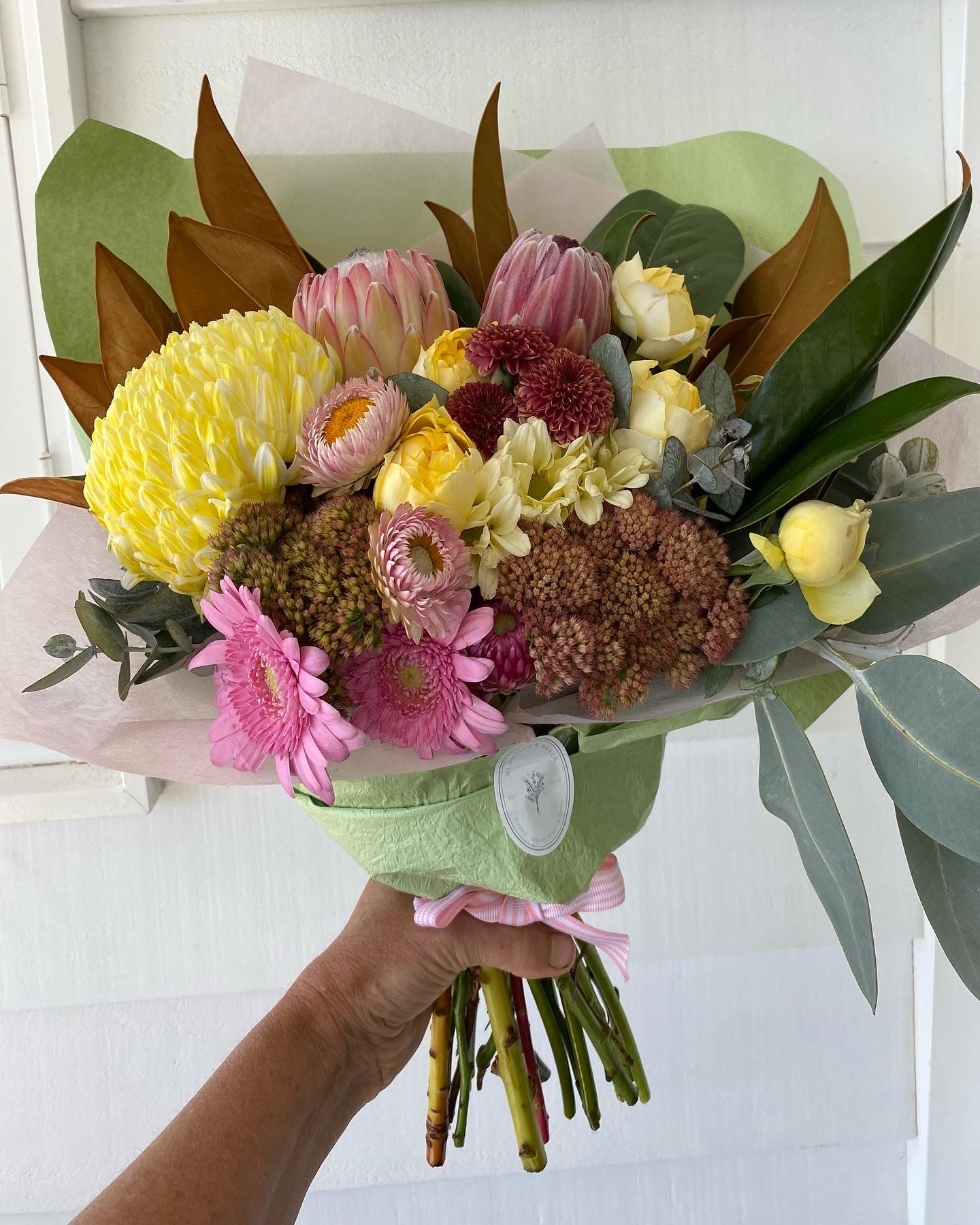 Large Mixed posy ; A mixed bouquet of locally grown flowers and foliage