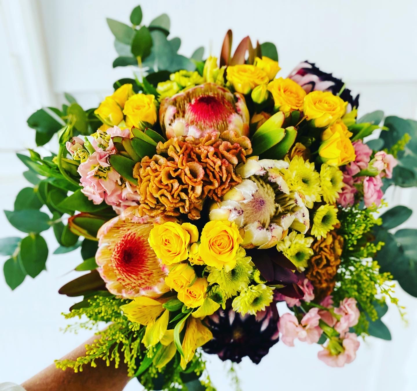 Large Mixed posy ; A mixed bouquet of locally grown flowers and foliage