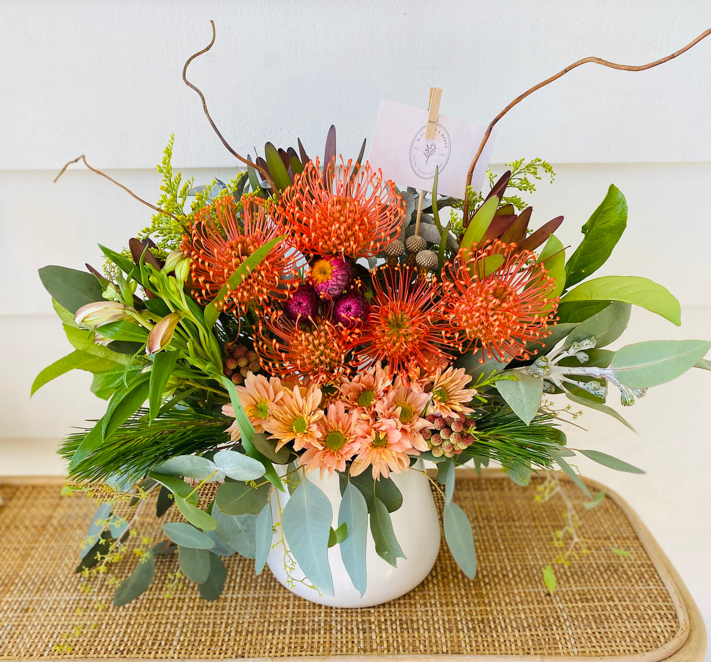 Christmas posy in a medium size ceramic pot