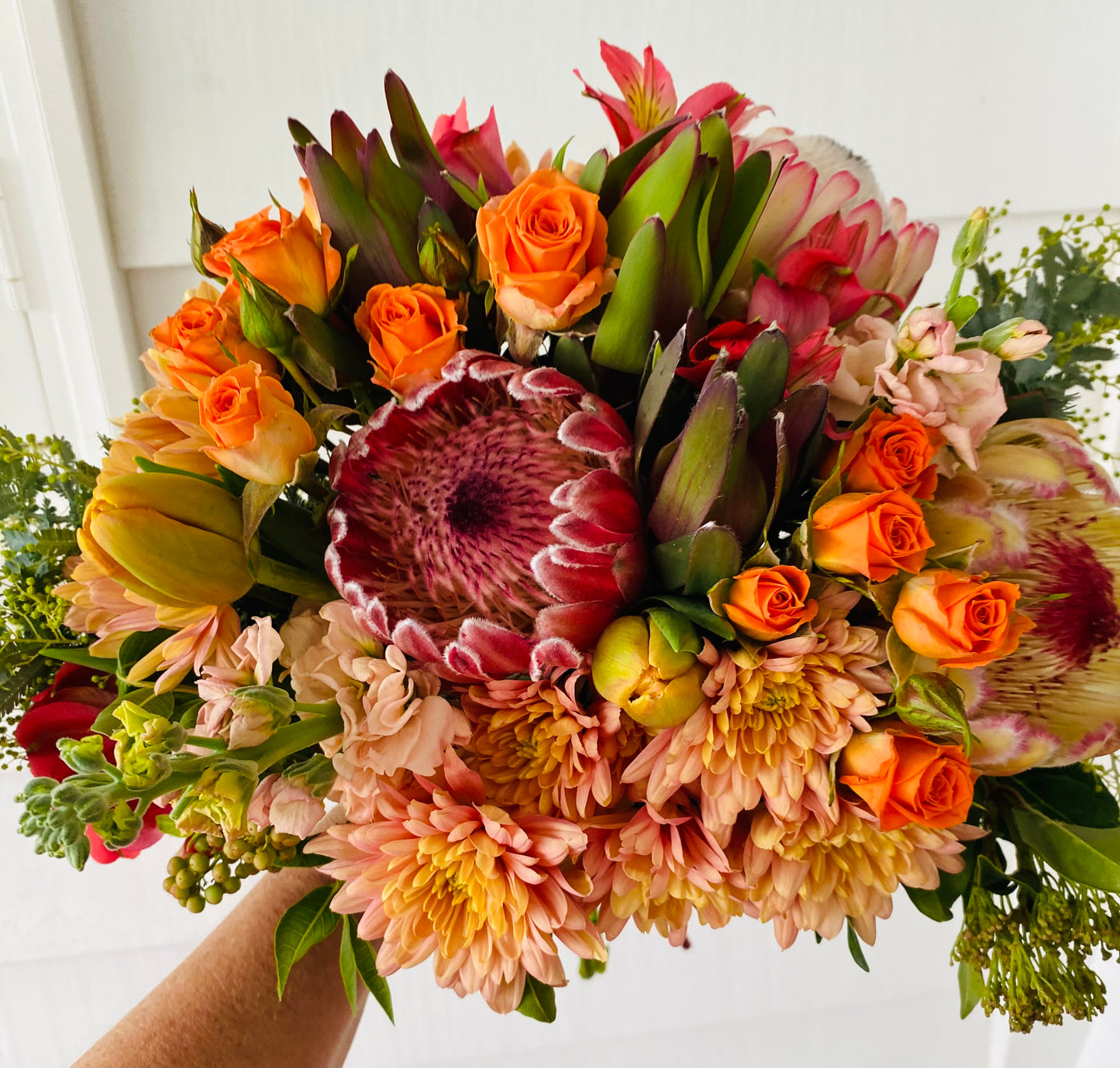 Large Mixed posy ; A mixed bouquet of locally grown flowers and foliage