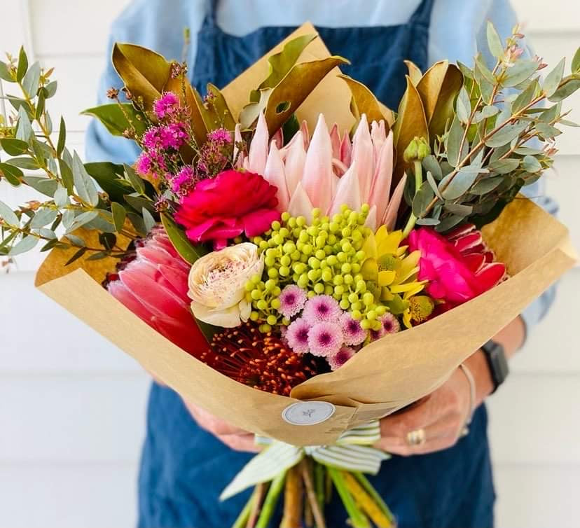 Large Mixed posy ; A mixed bouquet of locally grown flowers and foliage